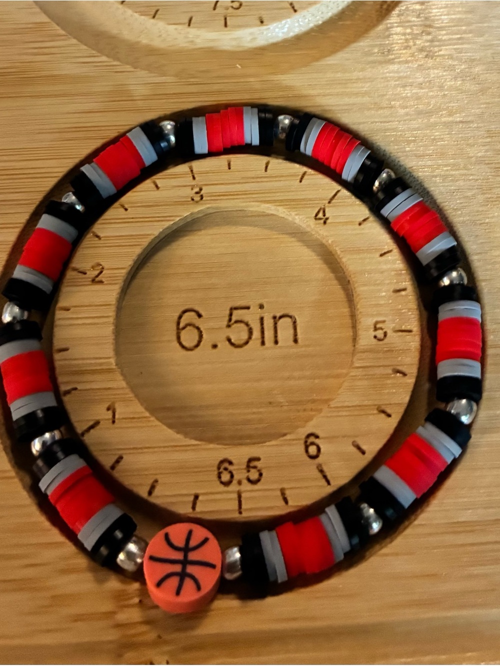 Rockets Basketball Beaded Stretch Bracelet Set - Picture 4 of 5